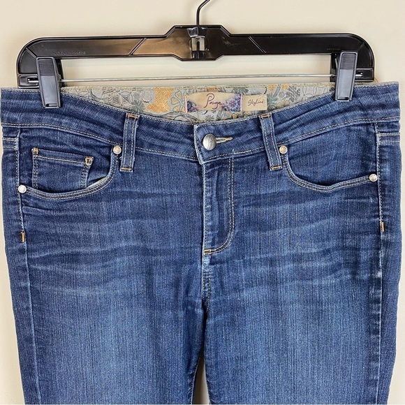 Paige Skyline Straight Leg Jeans Size 29 Dark Wash Stretchy Comfortable Mid Rise - Picture 3 of 16